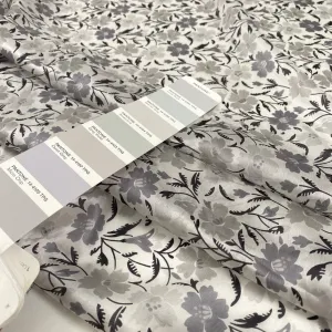 Silk Canvas With Flower Printing - Sample