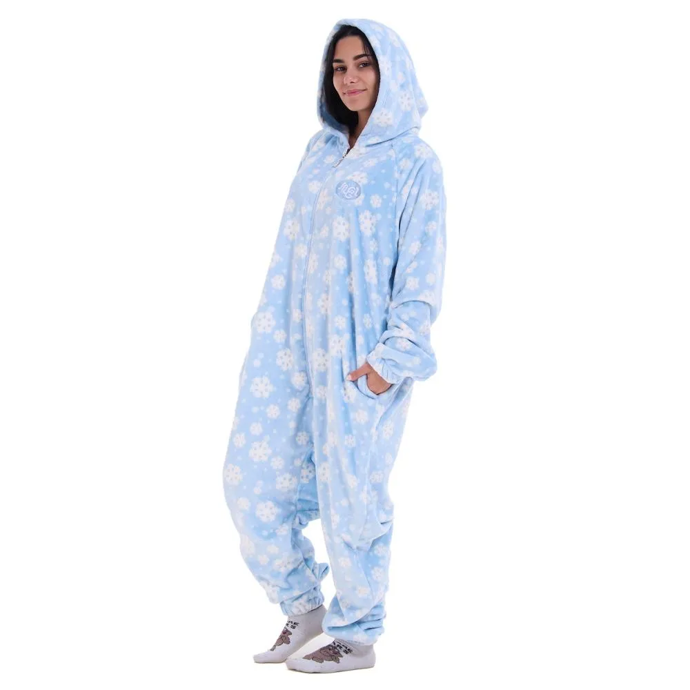 Snuggs Blanket Onesie Light Blue Snowflakes