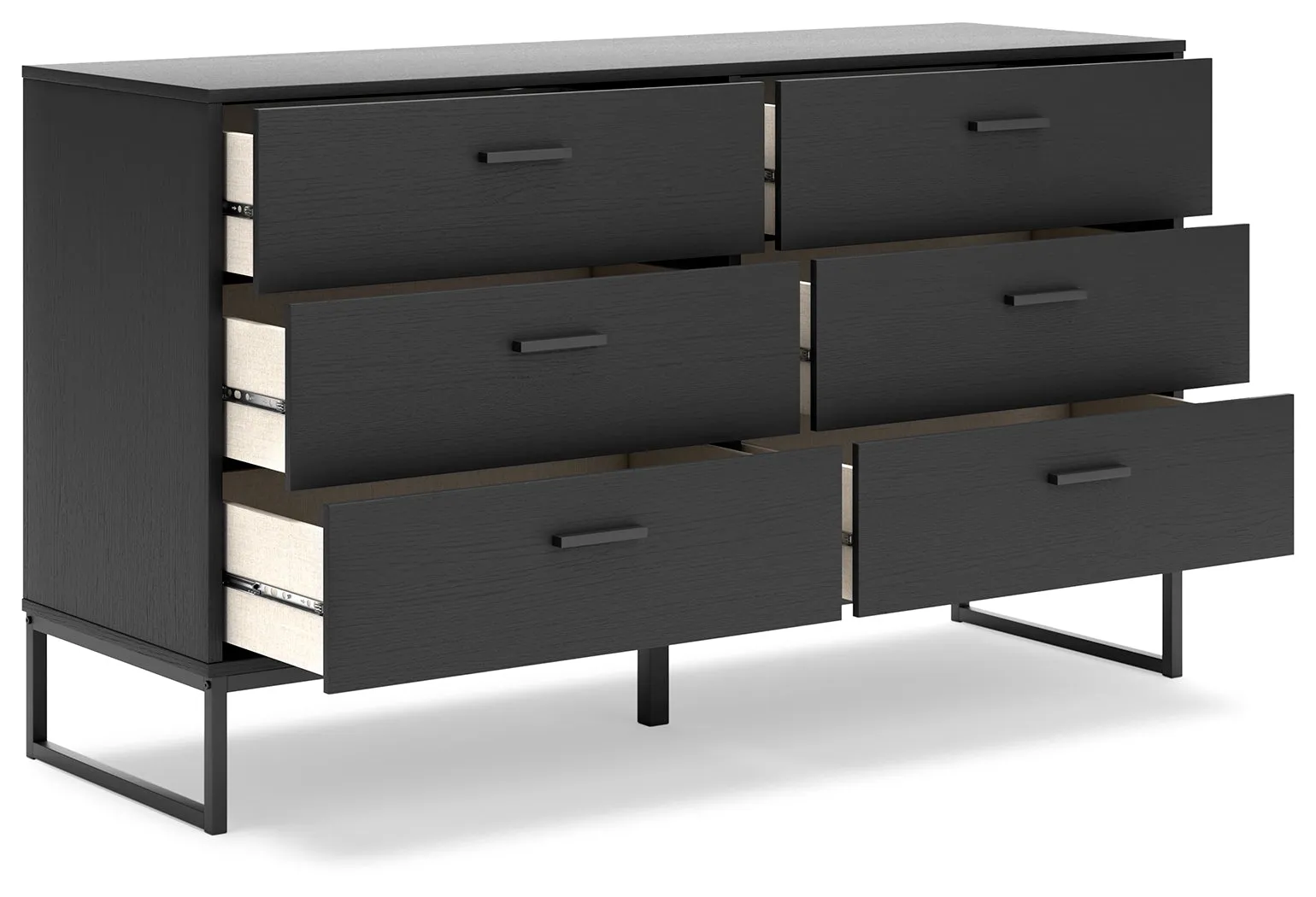 Socalle Queen Panel Headboard with Dresser, Chest and Nightstand in Black