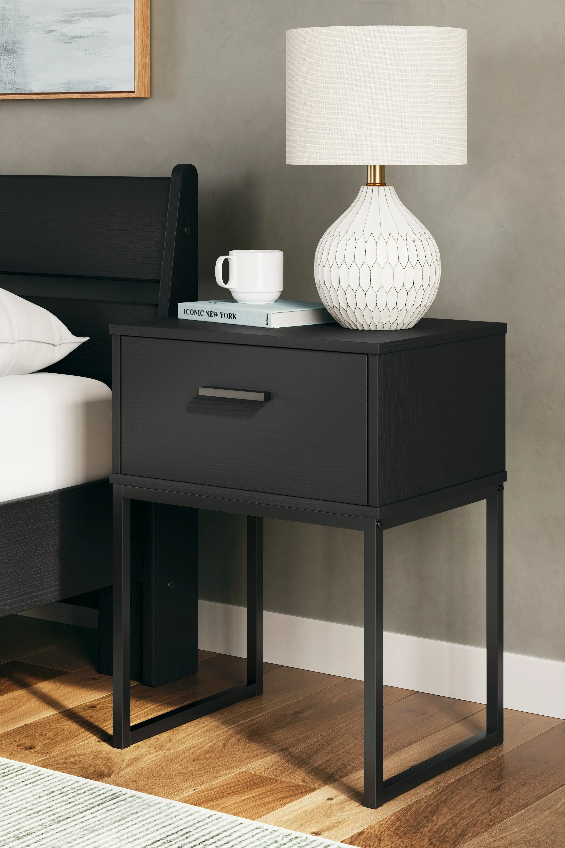 Socalle Queen Panel Headboard with Dresser, Chest and Nightstand in Black