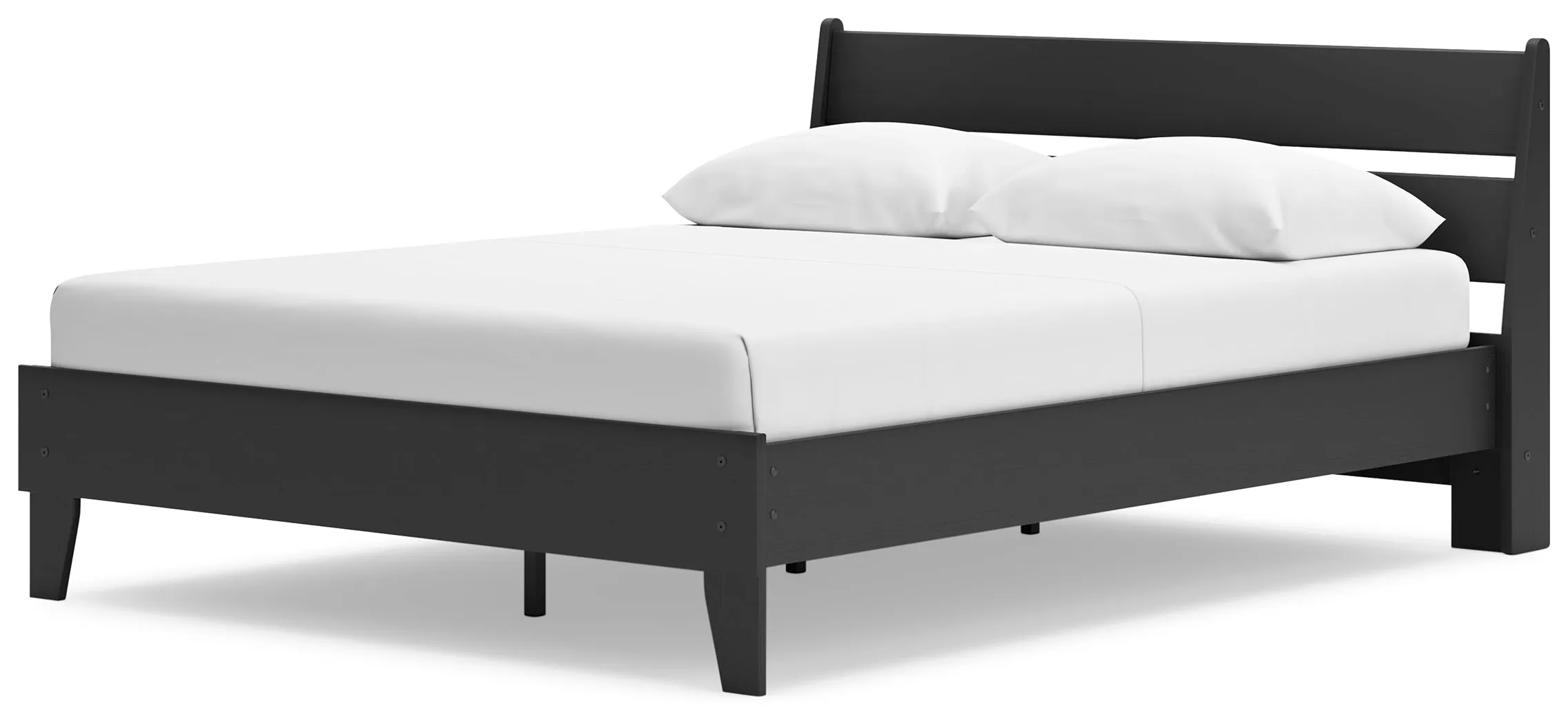 Socalle Queen Panel Platform Bed with Dresser, Chest and Nightstand in Black