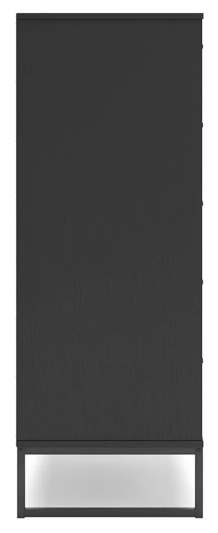 Socalle Queen Panel Platform Bed with Dresser, Chest and Nightstand in Black
