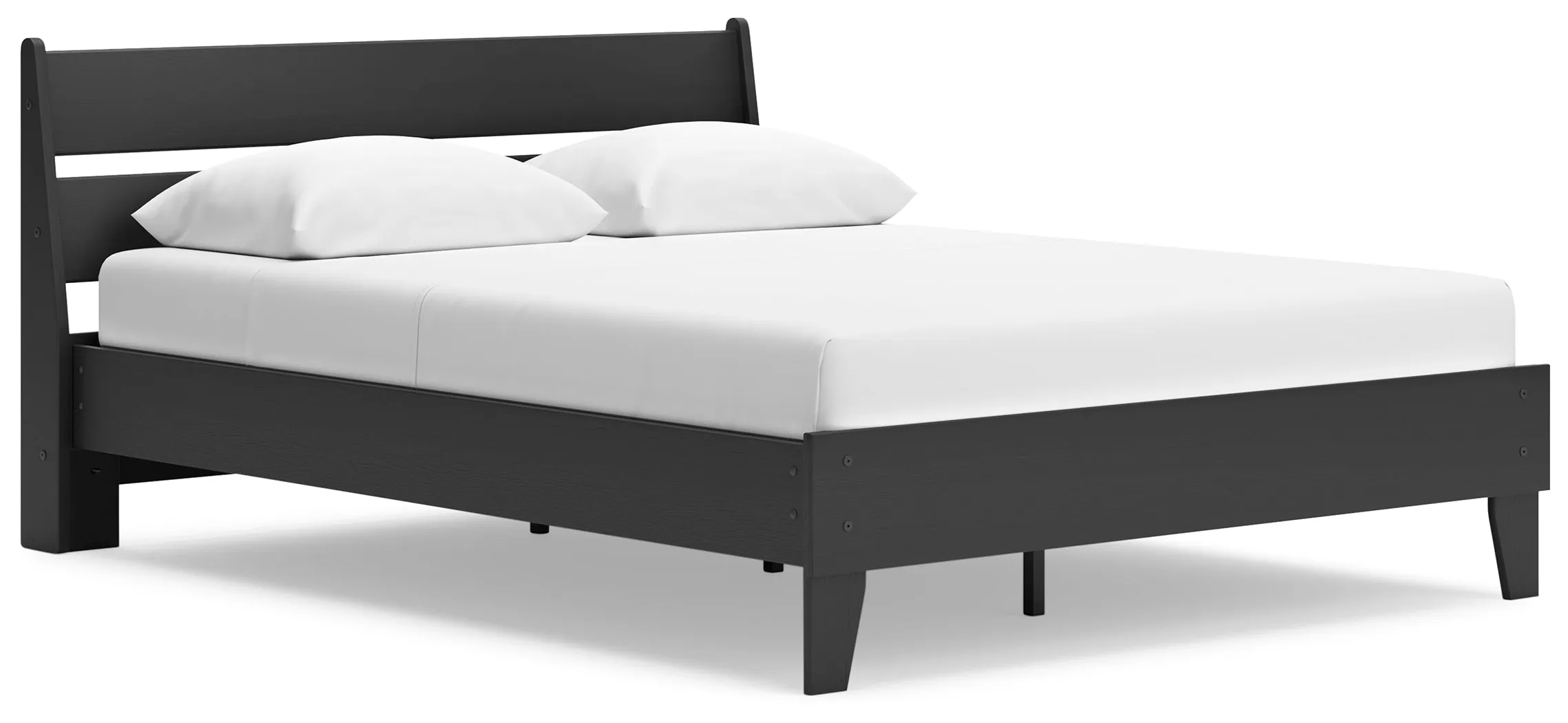 Socalle Queen Panel Platform Bed with Dresser, Chest and Nightstand in Black