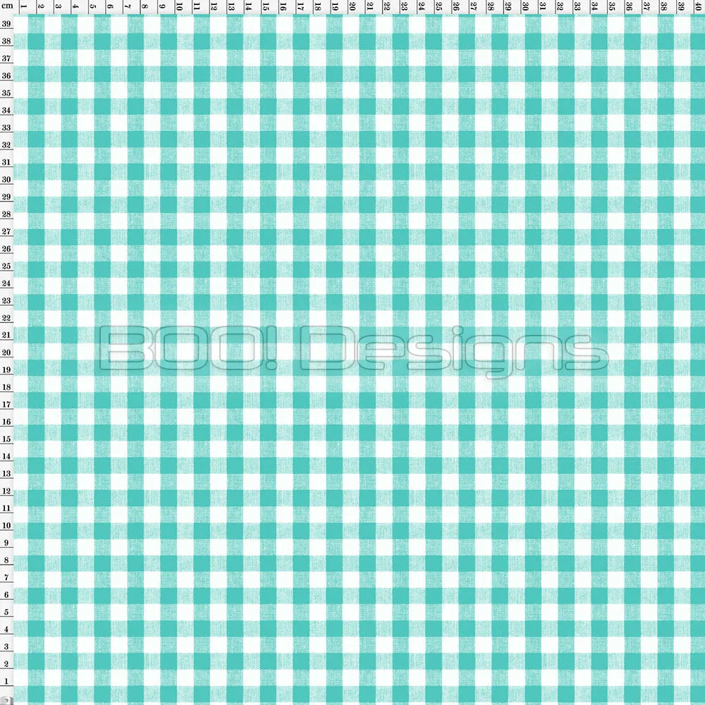Spandex Gingham Teal