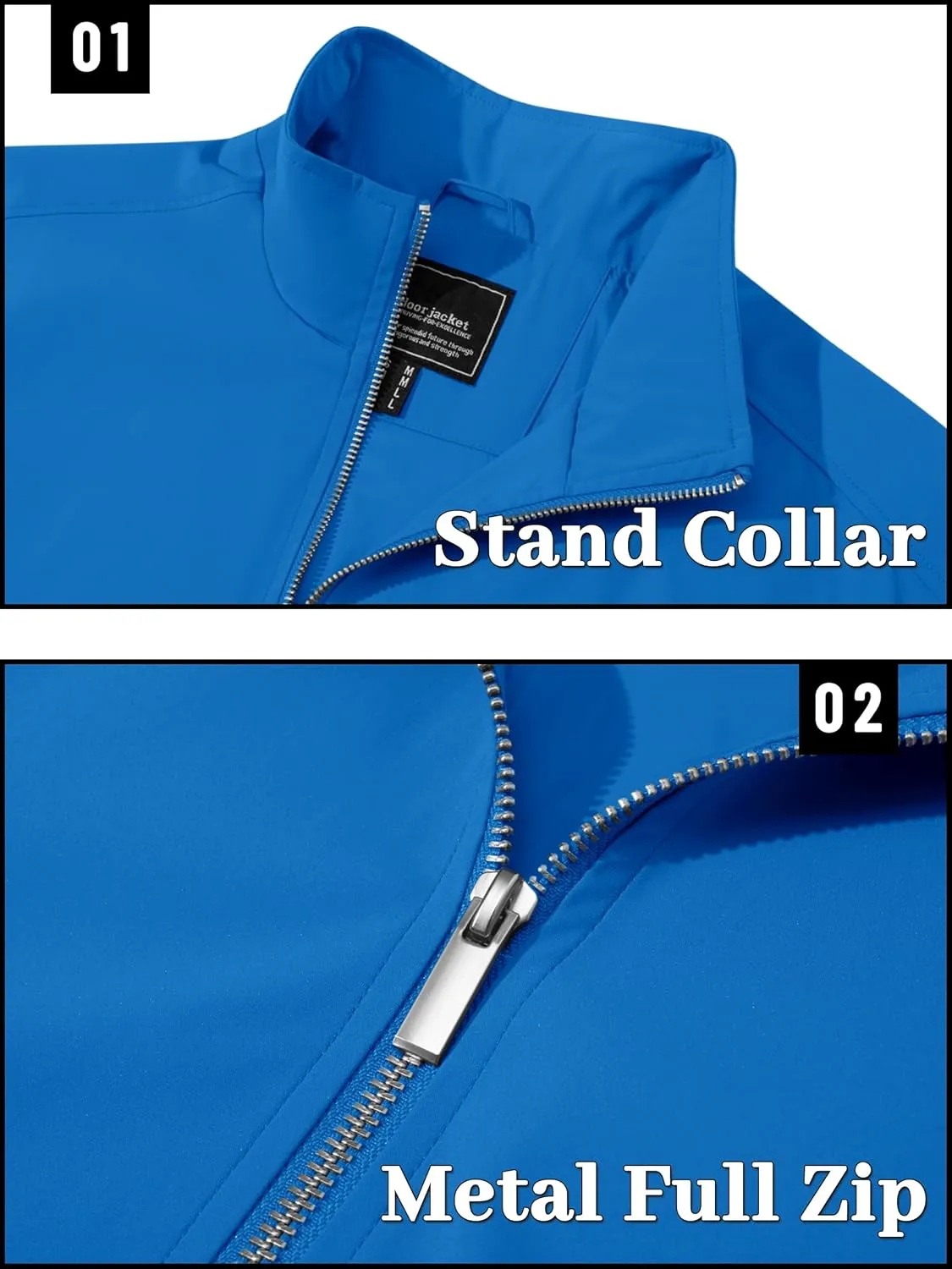 TACVASEN Men's Bomber Jacket Lightweight Casual Windproof Running Spring Windbreaker Sportswear Outerwear