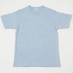 Warehouse & Co 4096 Heather Plain Crew Neck Tee - Blue