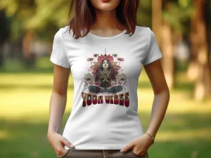 Yoga Design T-Shirt for Women, Zen Tee, Yoga Vibes Graphic, Lotus Flower Meditation Shirt, Themed Top for Women, Relaxation Tee #18